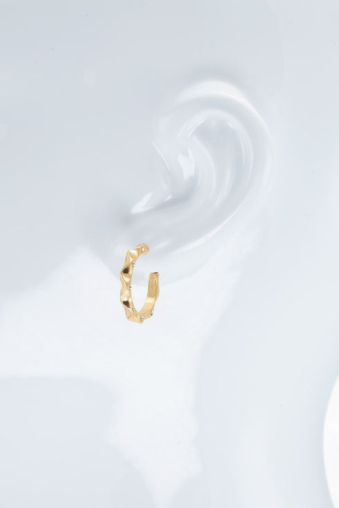 SATIN METAL HOOP EARRINGS
